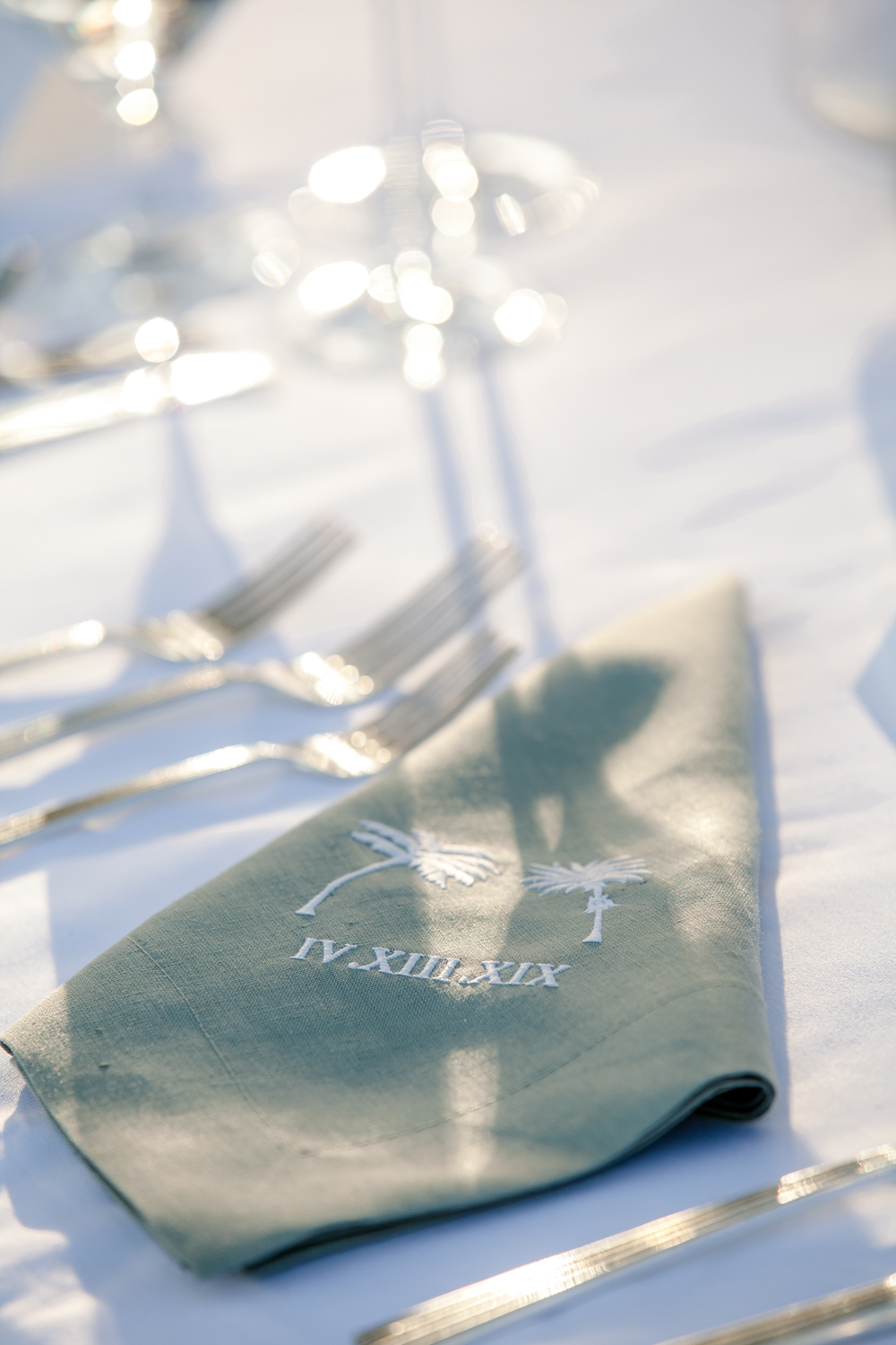 Custom embroidered wedding napkins monogram