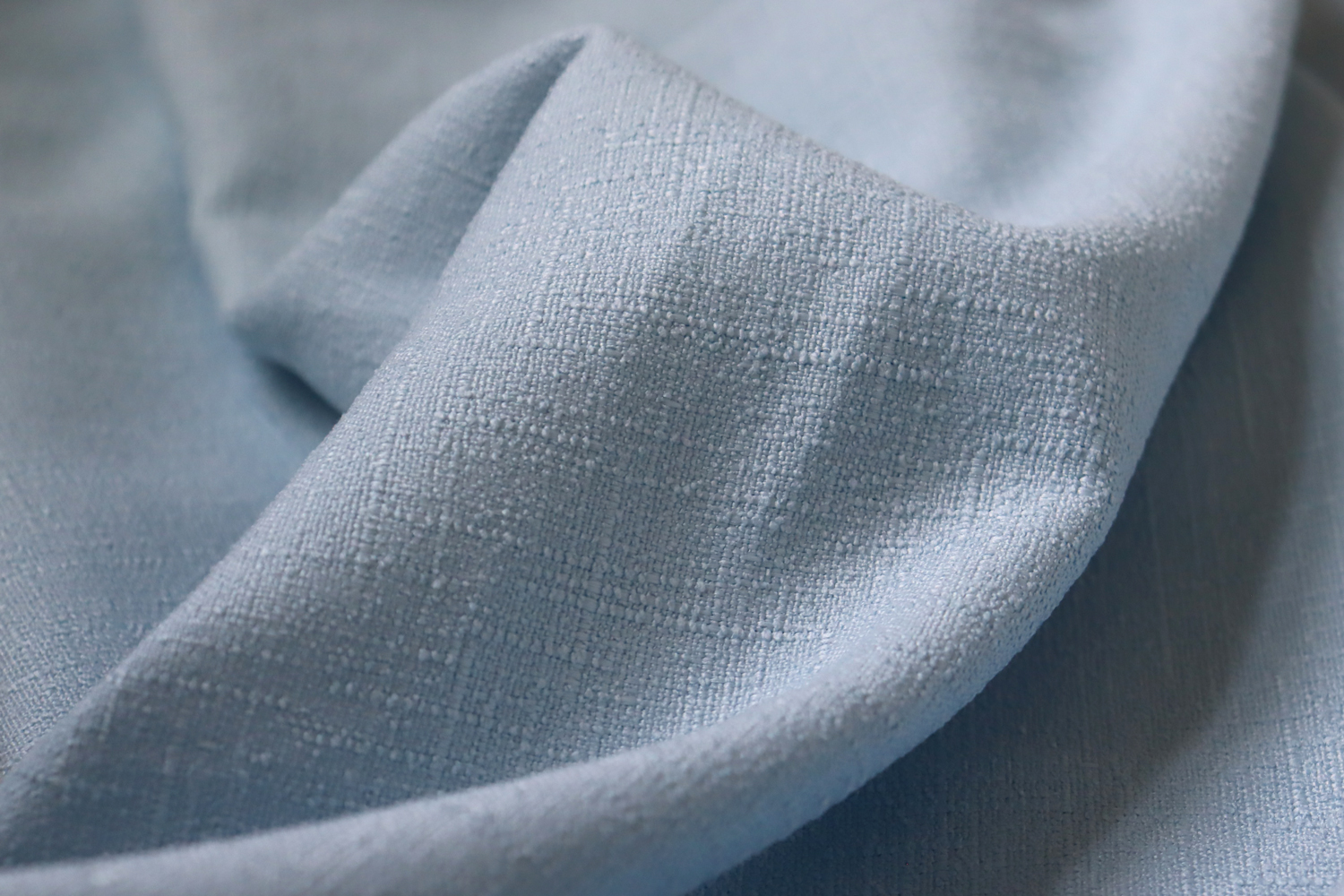 Powder Blue Faux Linen for Tablecloths Drapery Pillows