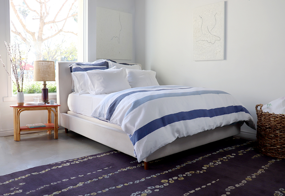 Blue and white decor duvet cover euro shams 