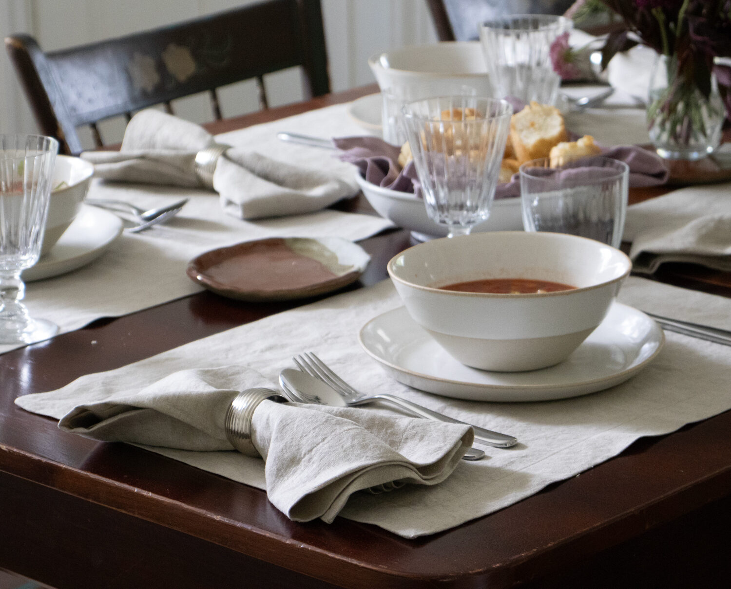 dark natural flax-color linen