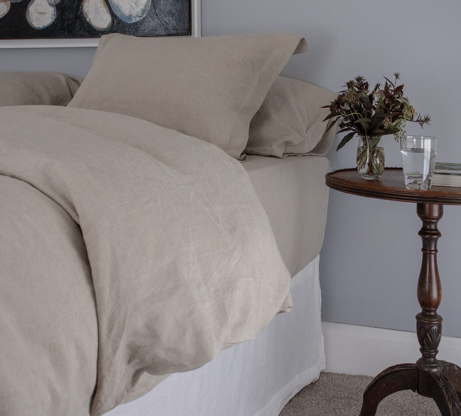 dark natural flax-color linen