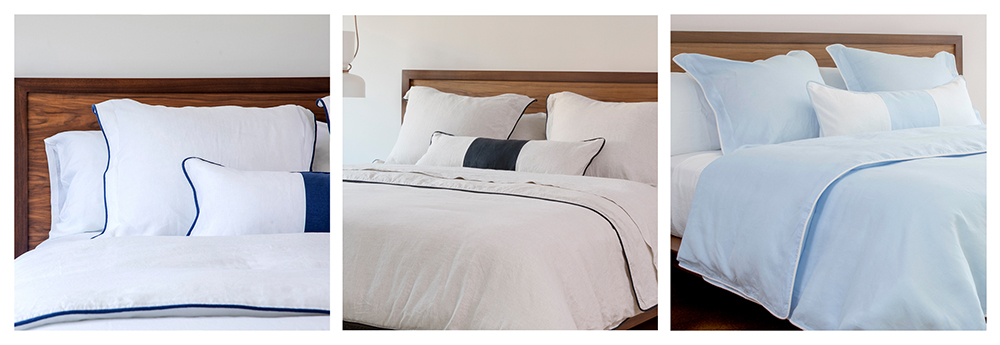 linen duvet covers with piped edge trim 