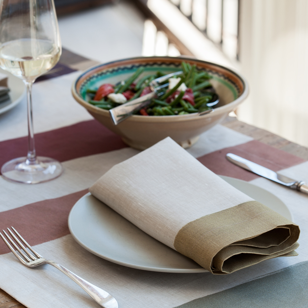 Gold border napkin fall table setting 