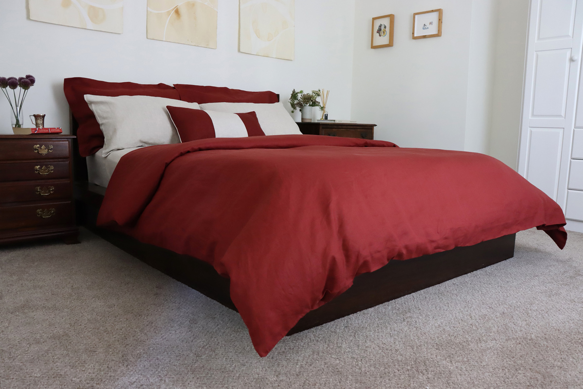 Burgundy Red Duvet Cover Fall Bed Linens