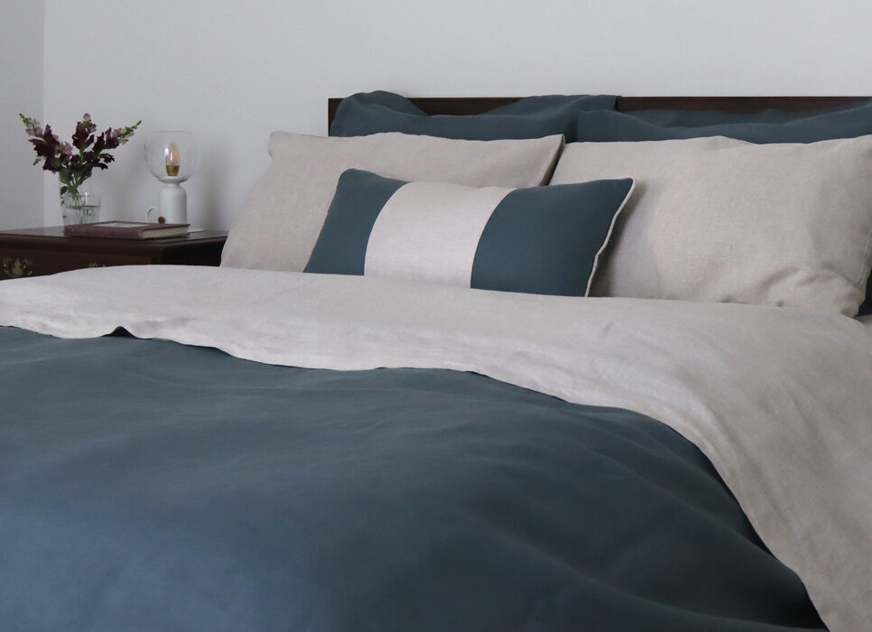 Petrol Teal Duvet Cover Italian Linen