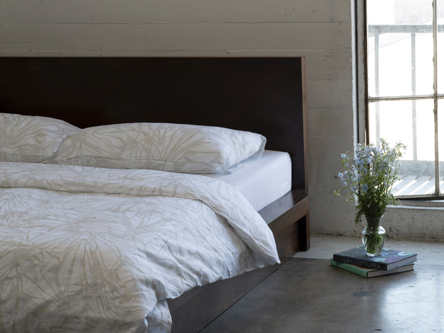 Printed Linen Duvet Cover Gold Silver White 