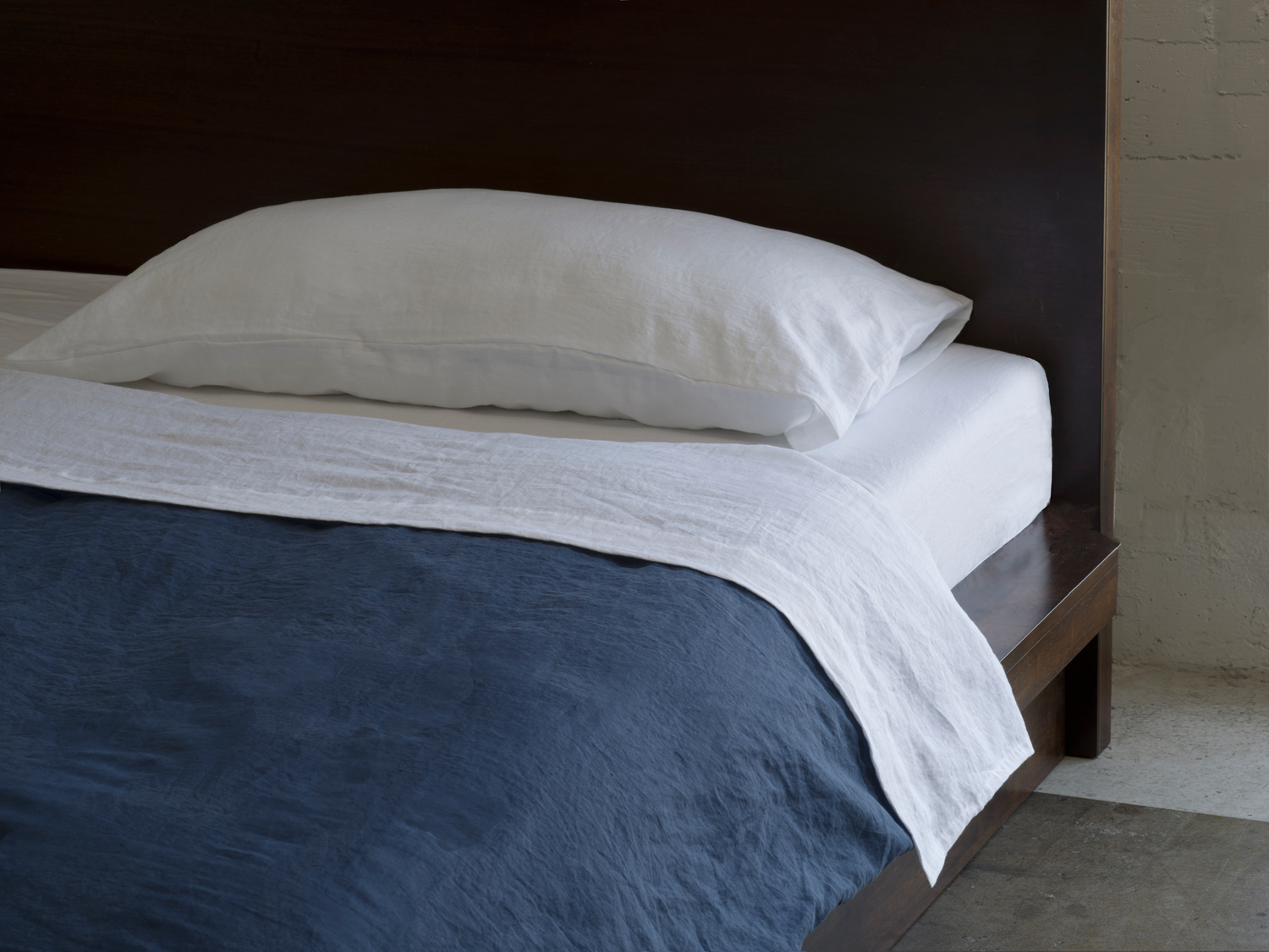 indigo navy blue linen duvet cover 