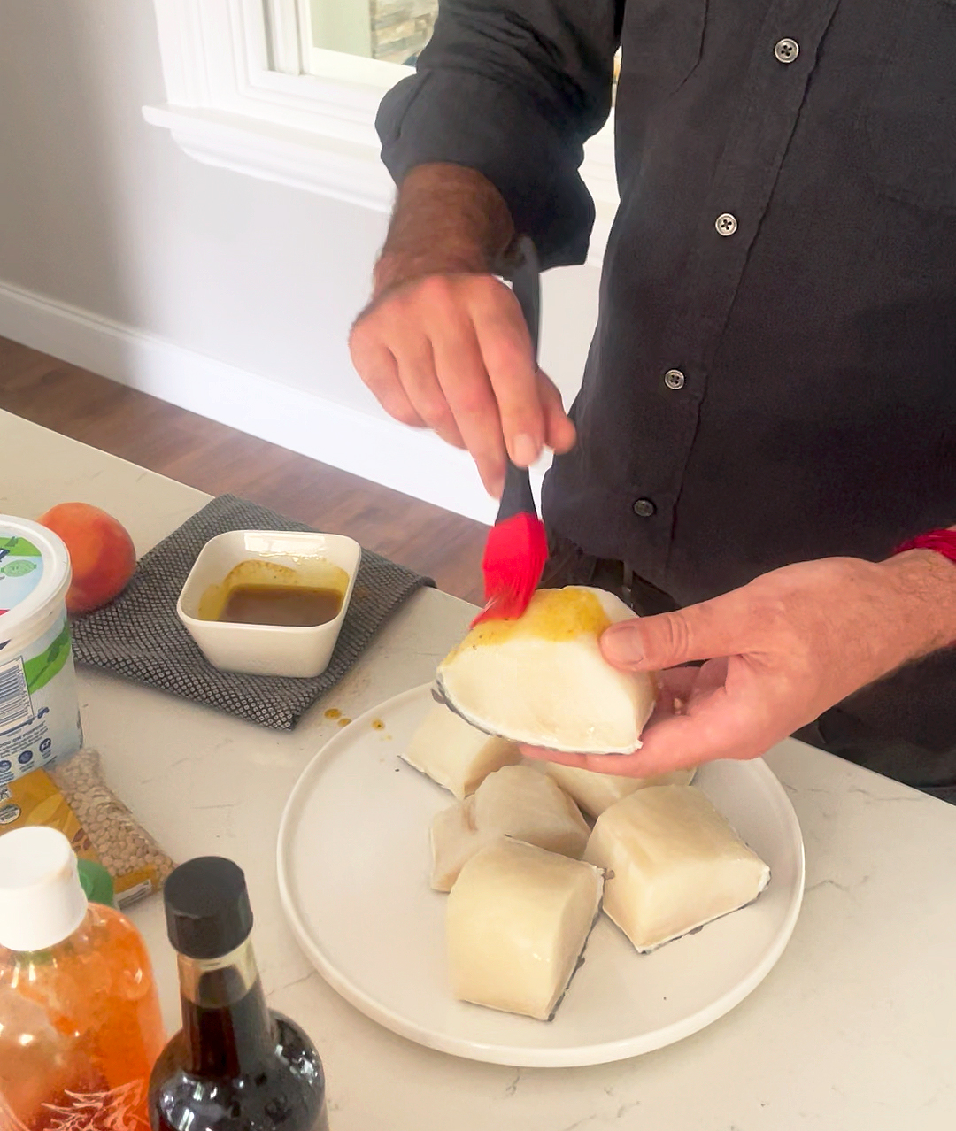 Marinating Curry Cod 