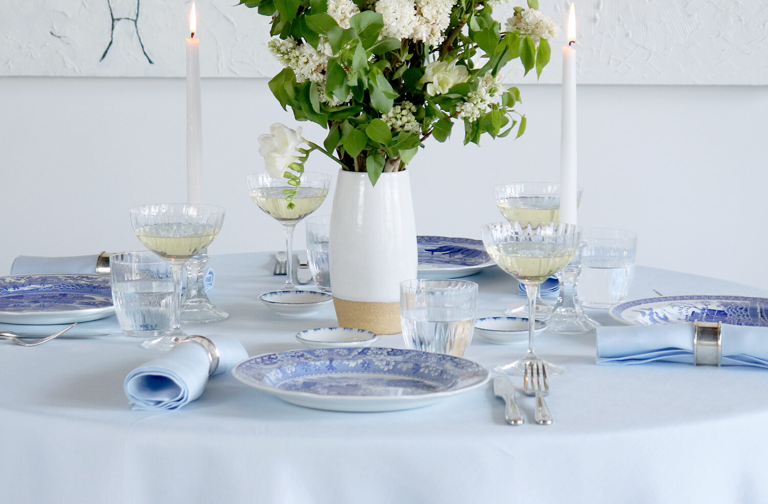 baby blue table linens for Hanukkah