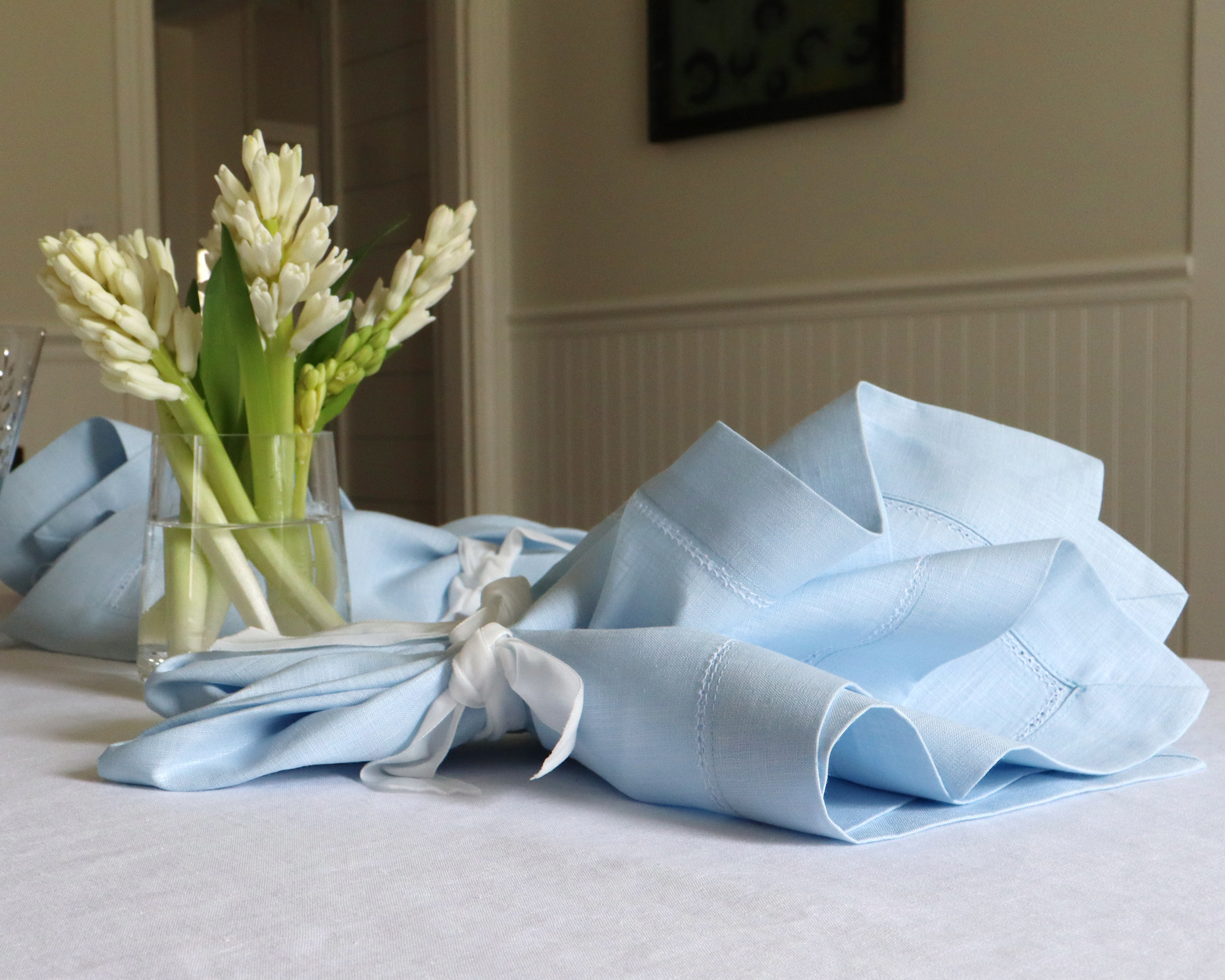 baby blue table linens for hanukkah